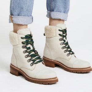Frye Ivory Suede Samantha Hike Boot - Size 9.5